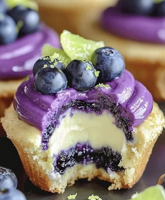 Blueberry Lime Cheesecake Cupcakes