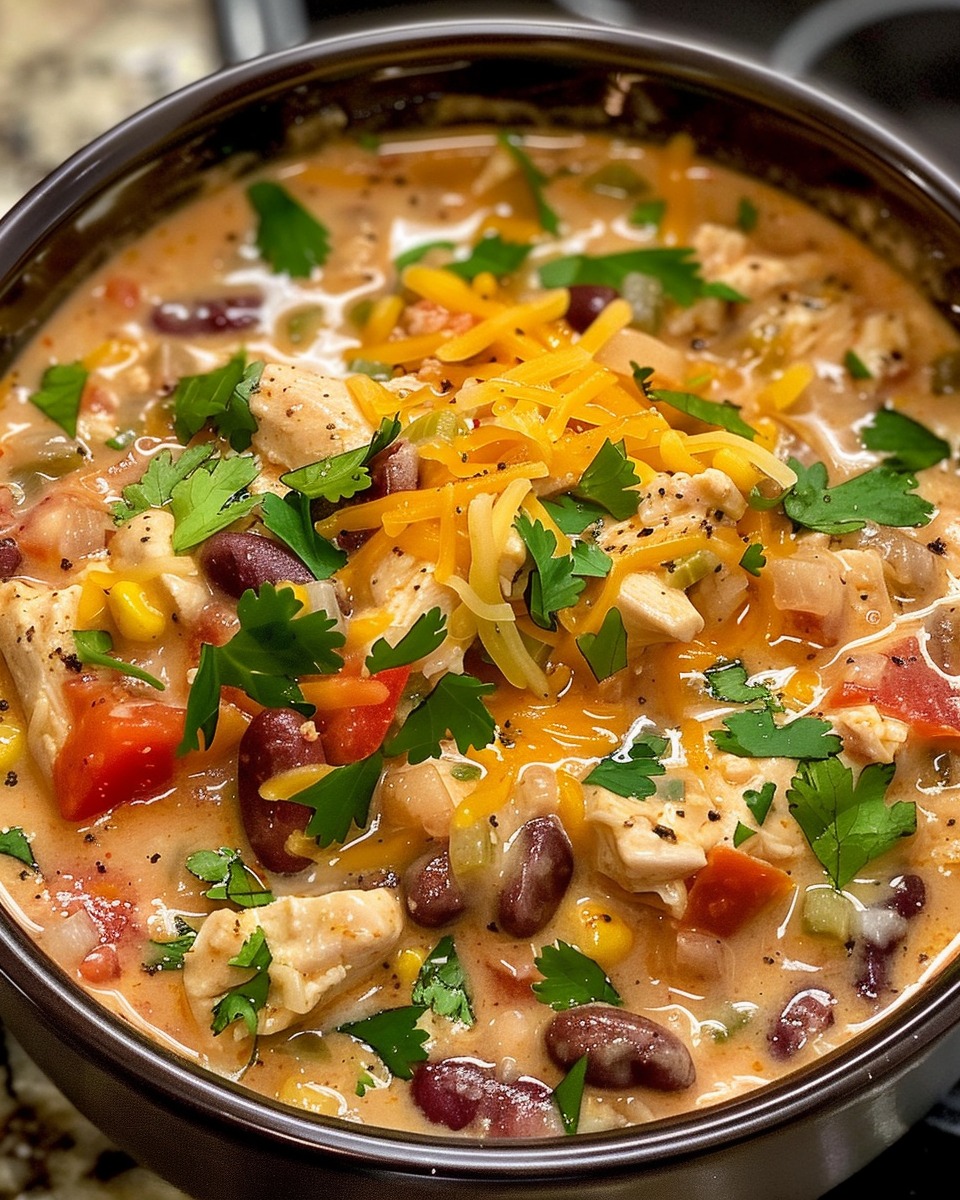 Crockpot Cream Cheese Chicken Chili