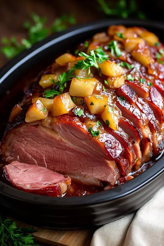 Crock Pot Brown Sugar Pineapple Ham