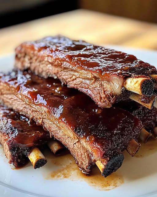 Tender Slow Cooker Barbequed Beef Ribs 