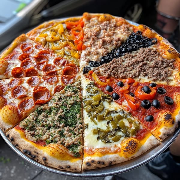 Mix Pizza with different toppings