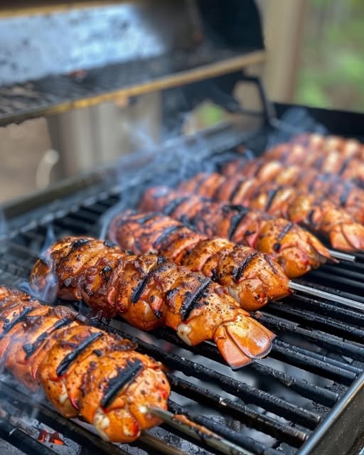 Grilled Lobster Tails Skewers