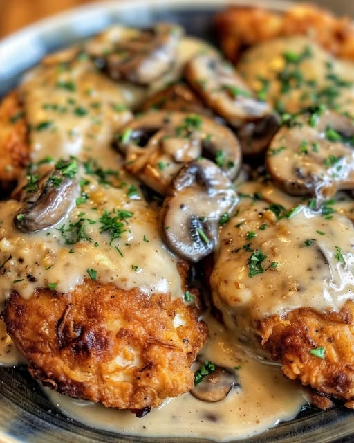 Chicken with a luscious Parmesan Mushroom