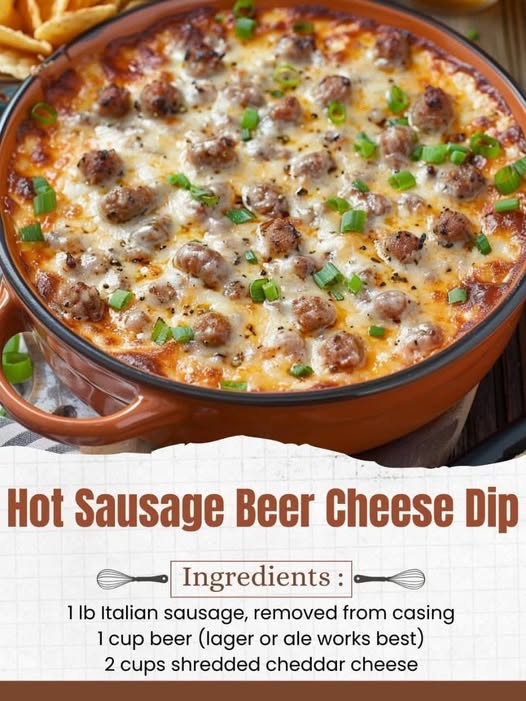 Hot Sausage Beer Cheese Dip 