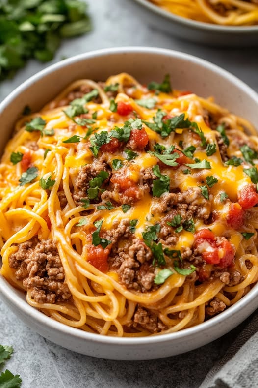 CrockPot Taco Spaghetti