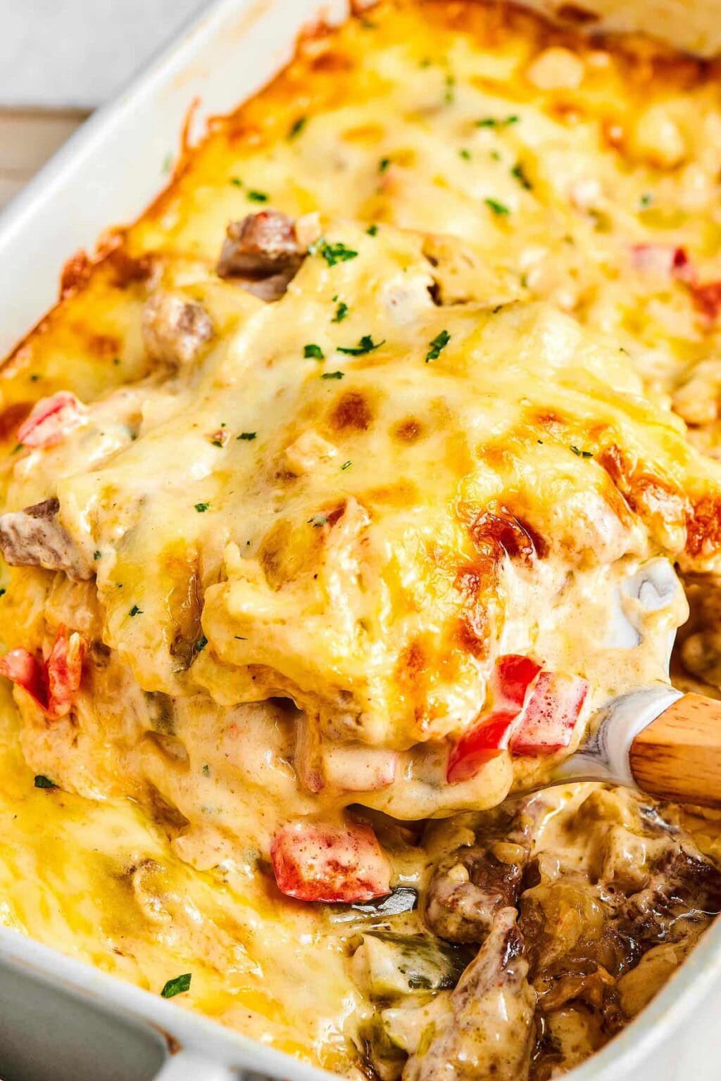 Philly Cheesesteak Casserole